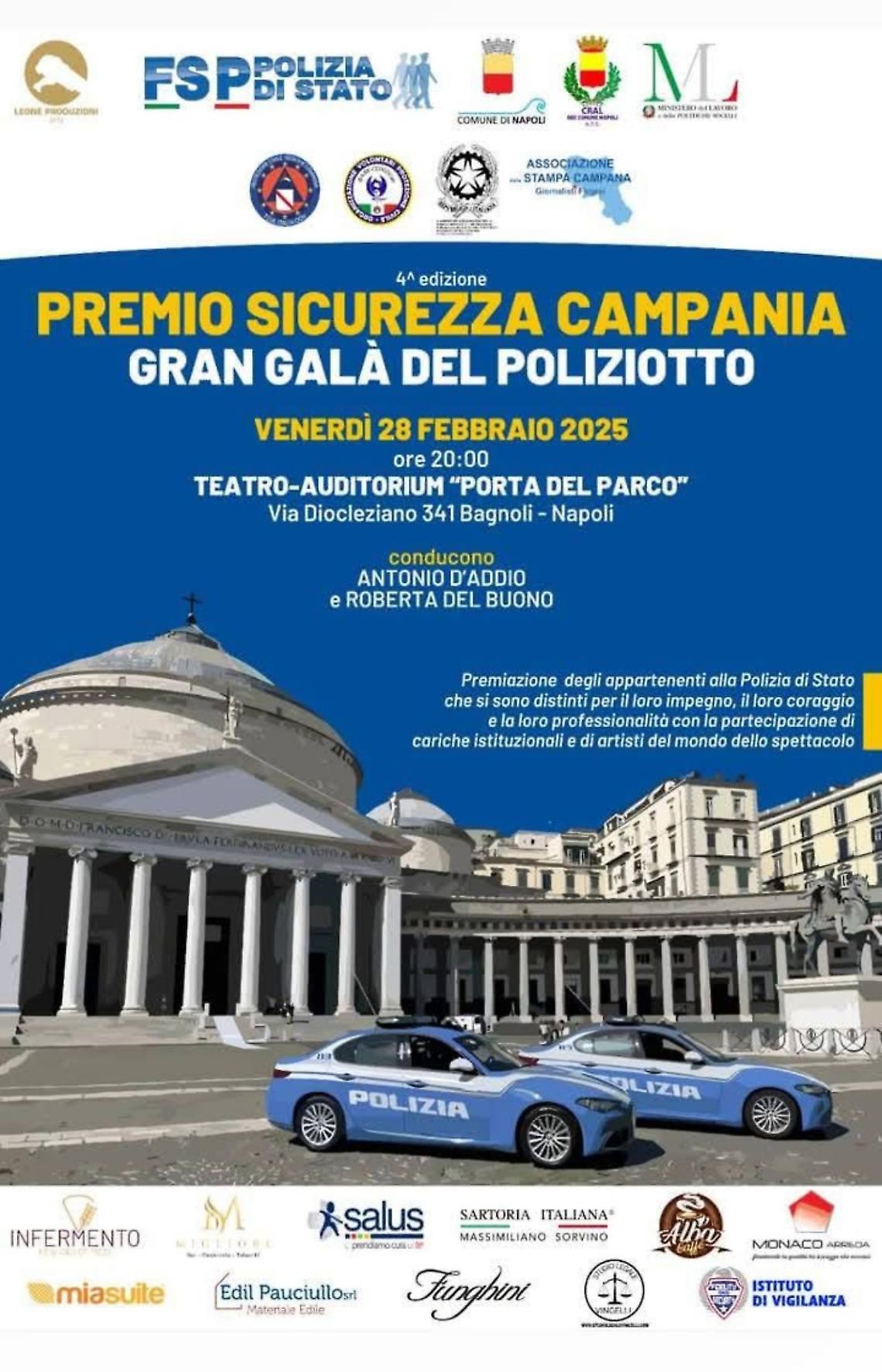 Gran Galà del poliziotto, cerimonia alla “Porta del Parco”