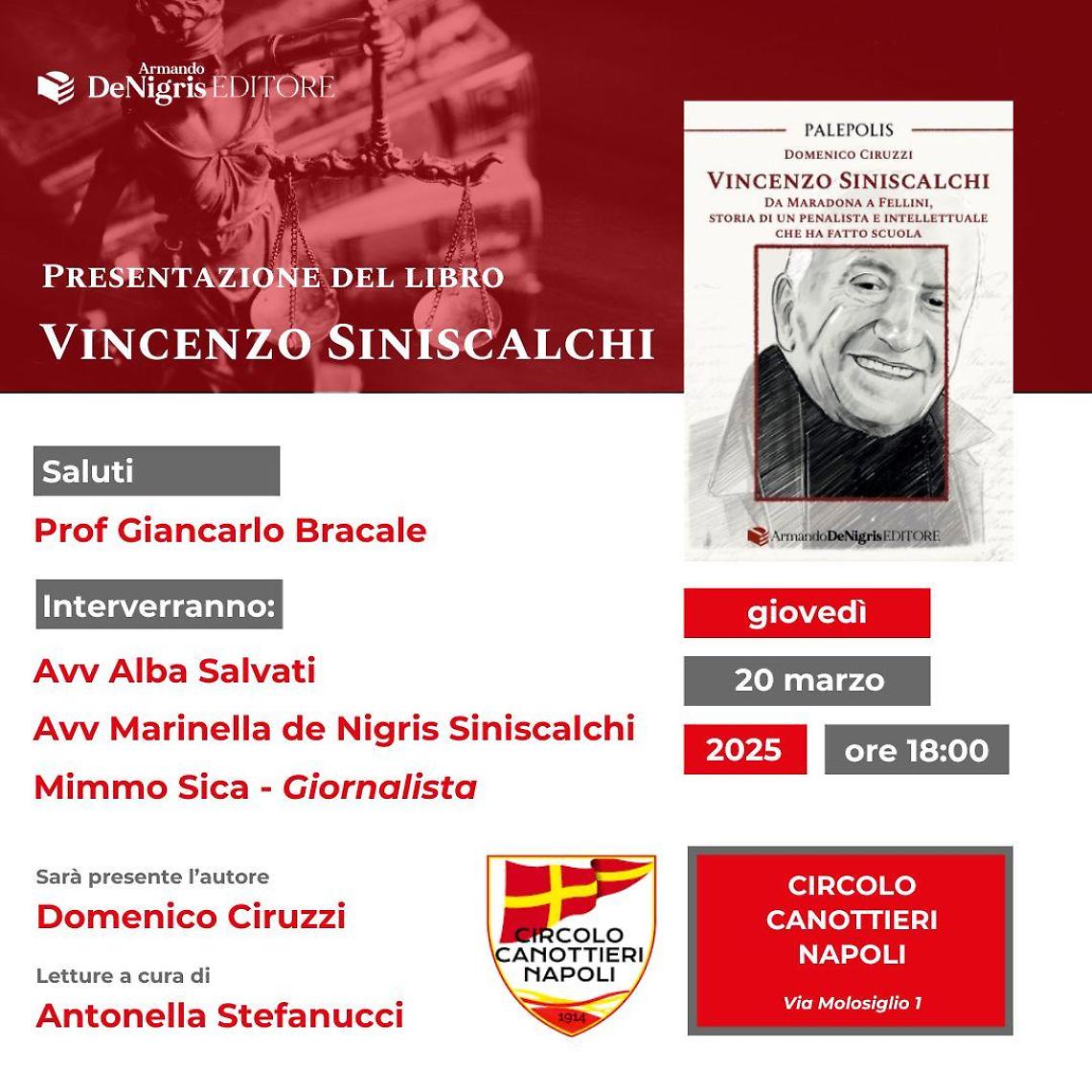 Al circolo Canottieri la presentazione del libro “Vincenzo Siniscalchi”