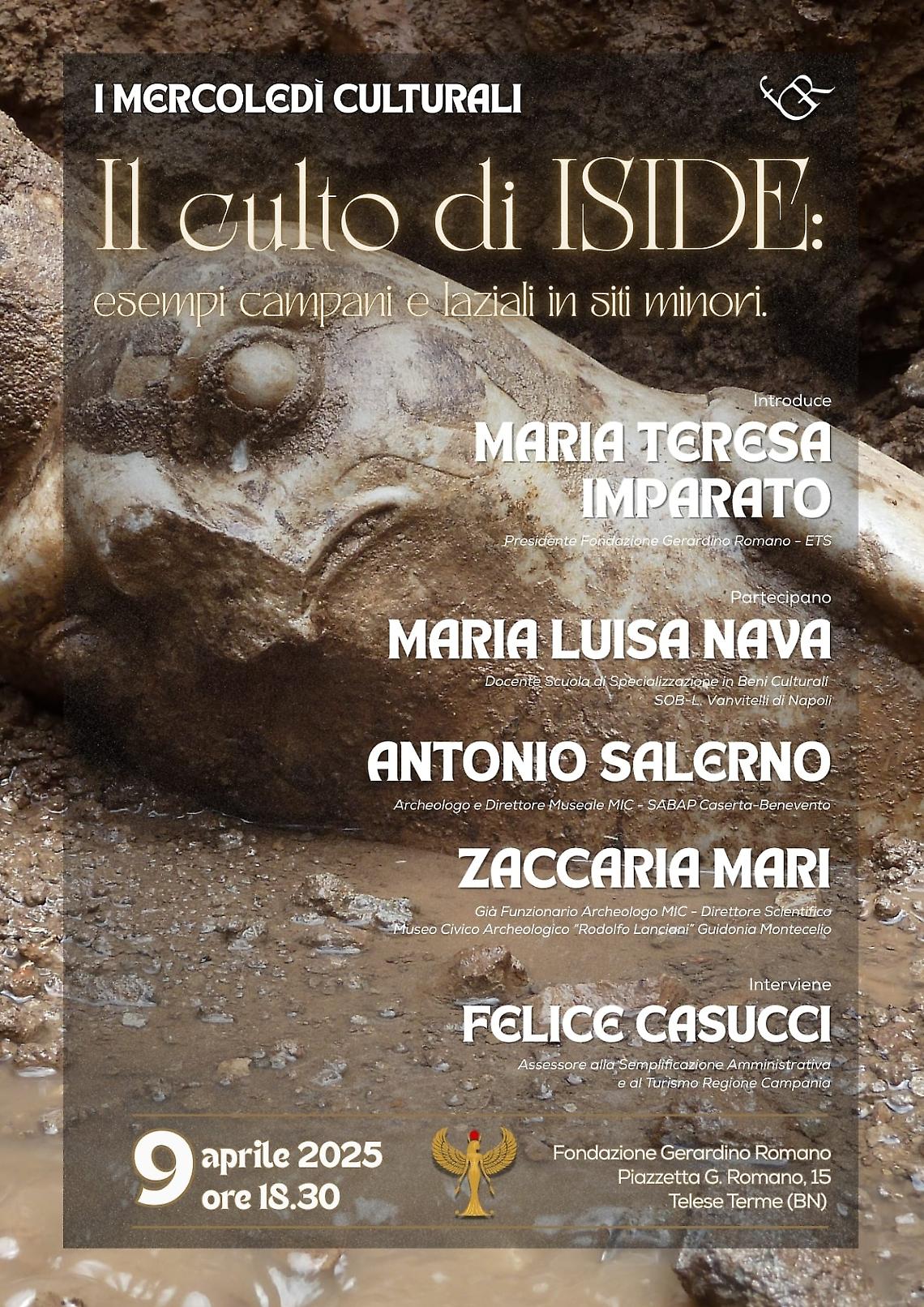 Il culto di Iside, incontro alla Fondazione Gerardino Romano