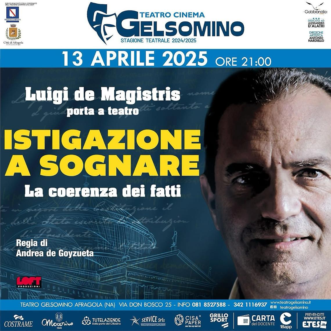 Al  Gelsomino arriva “Istigazione a sognare”