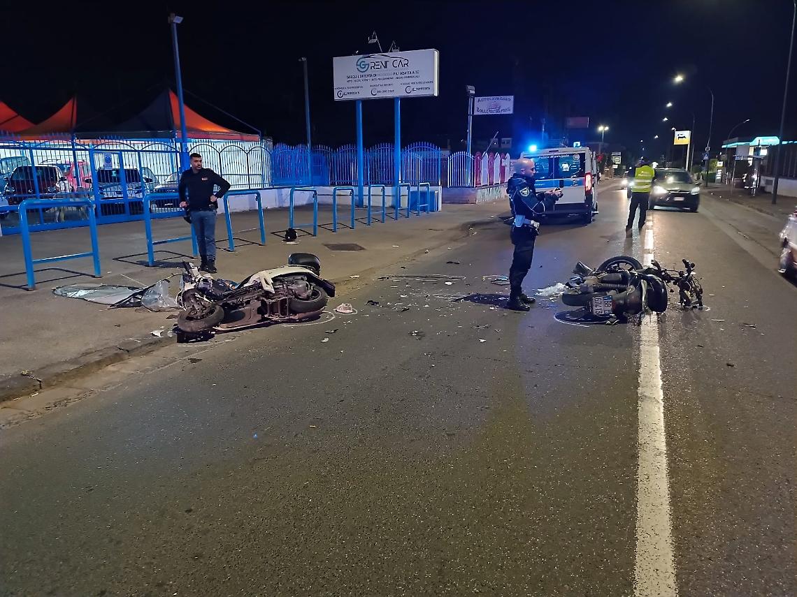 Scontro frontale tra motociclisti, grave un 59enne 