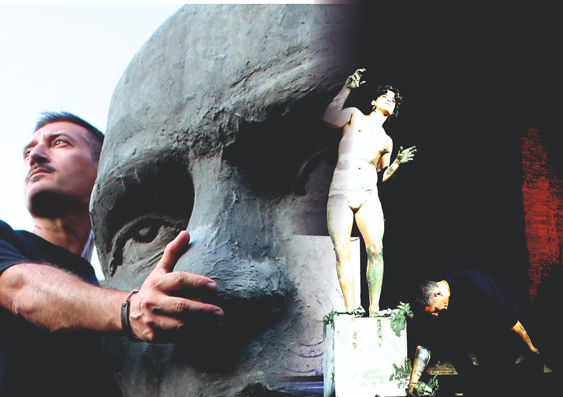 Domenico Sepe e il suo Fauno vivente alla chiusura del Festival Internazionale del Cinema di Pompei