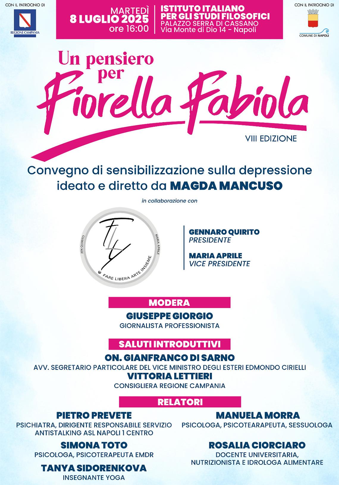 “Un pensiero per Fiorella Fabiola”, dibattito aperto sulla depressione