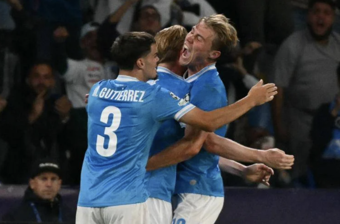 Napoli-Sporting Lisbona 2-1, nel segno di Kevin & Rasmus