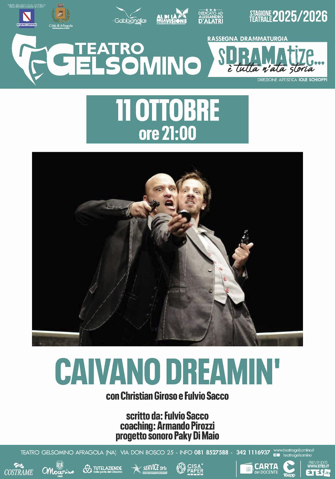 Il Teatro Gelsomino inaugura la stagione teatrale con Caivano Dreamin’.