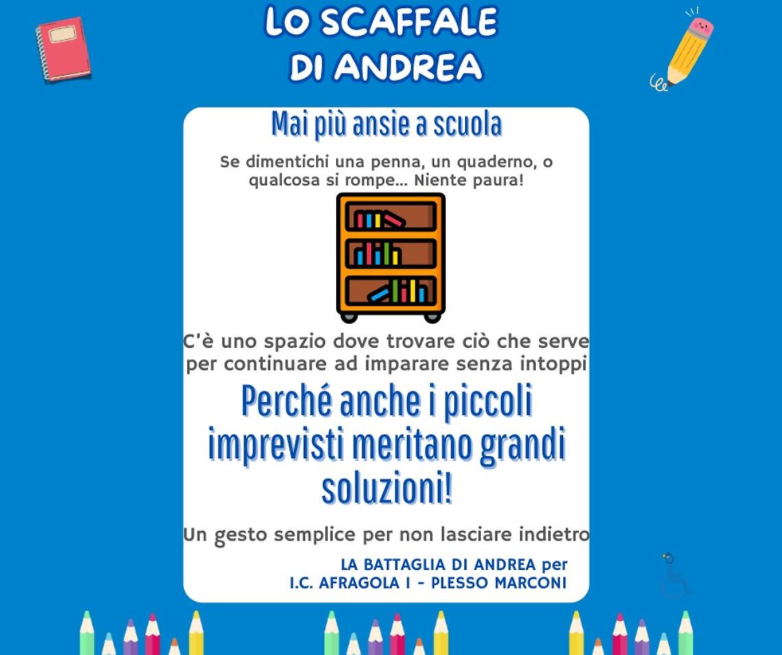 Venerdì ad Afragola si inaugura “Lo scaffale di Andrea”