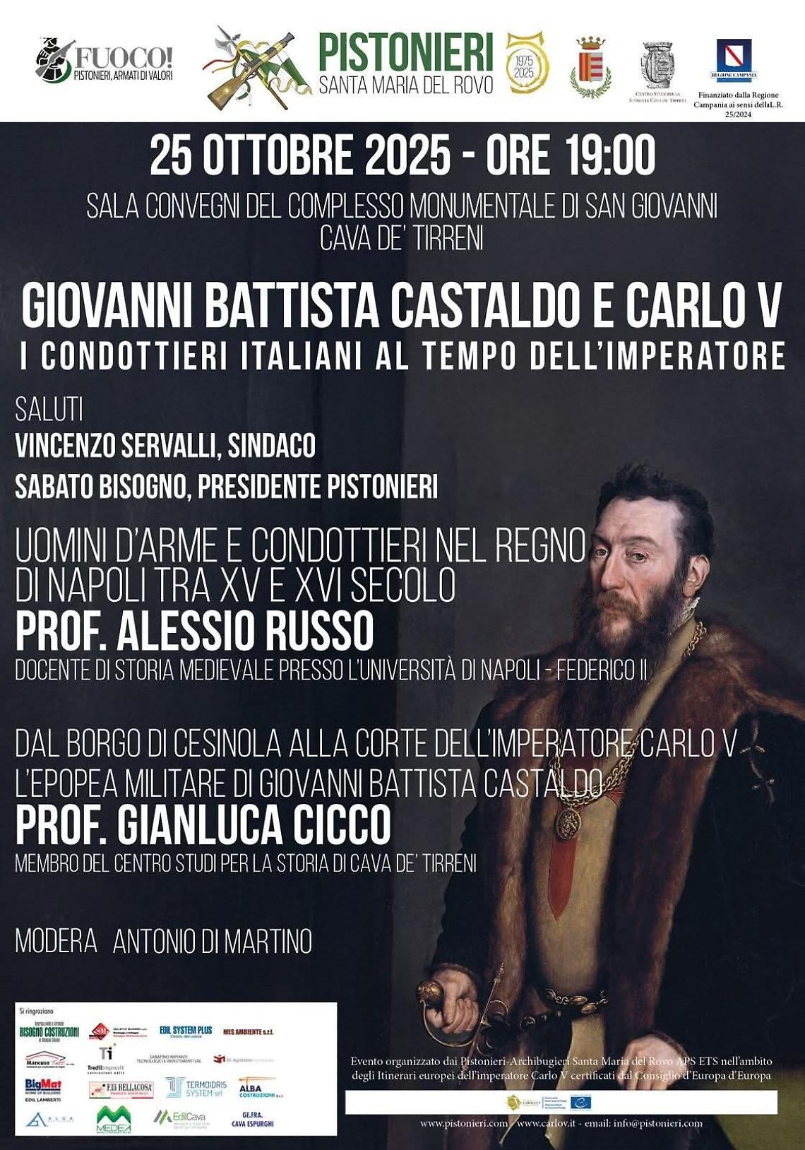 Da Cesinola alla corte di Carlo V, Cava riscopre la figura di Giovanni Battista Castaldo