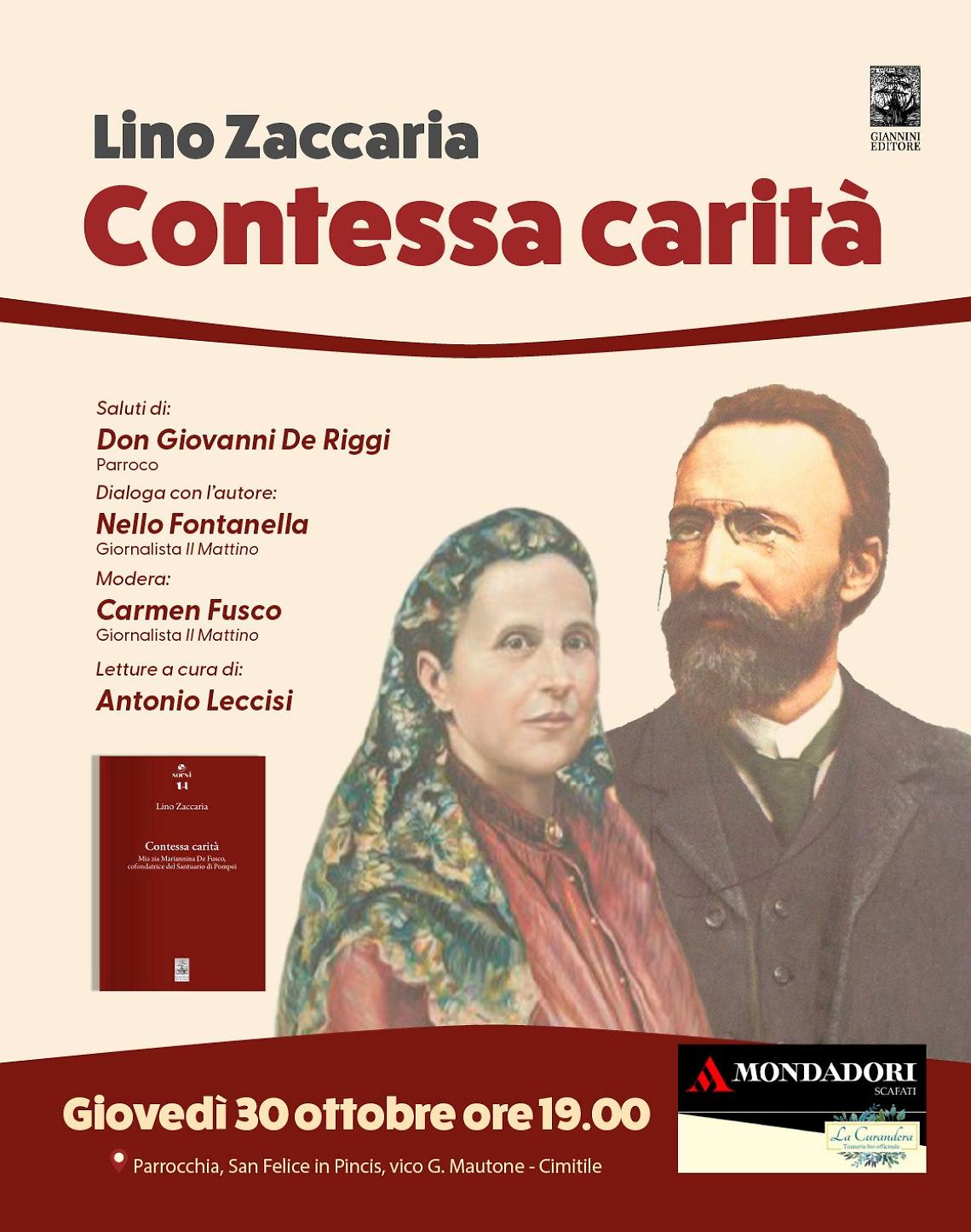 Bartolo Longo santo, Lino Zaccaria presenta “Contessa Carità”