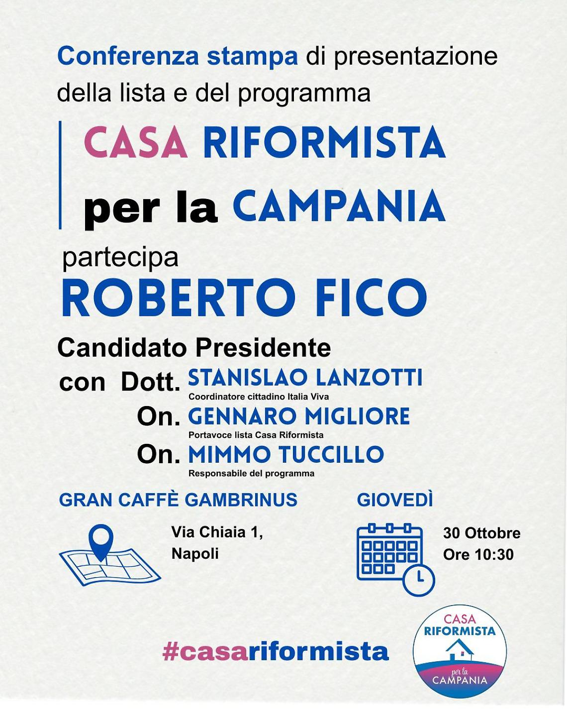 Casa Riformista, la presentazione dei candidati