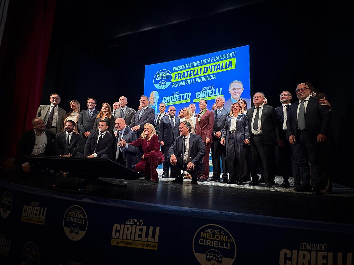 Crosetto: «Cirielli cavallo di razza, si possono vincere elezioni» 