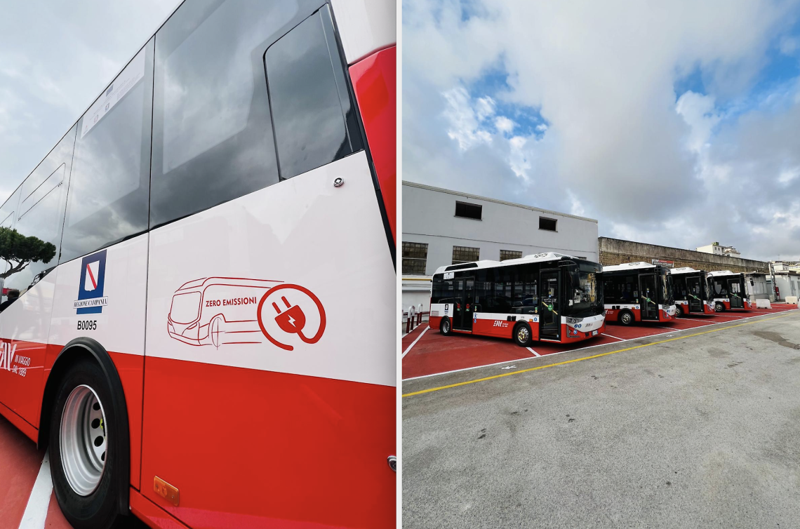 Eav: presentati i primi quattro bus elettrici in servizio a Napoli 