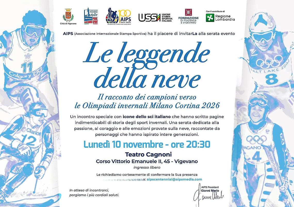 USSI e AIPS con Tomba, Ghedina, Compagnoni e i grandi dello sci verso Milano Cortina