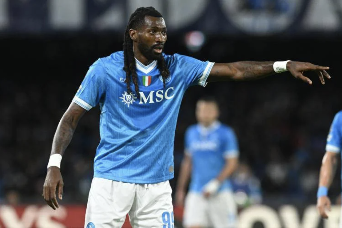 Napoli, per Anguissa lesione di alto grado: si teme lungo stop 