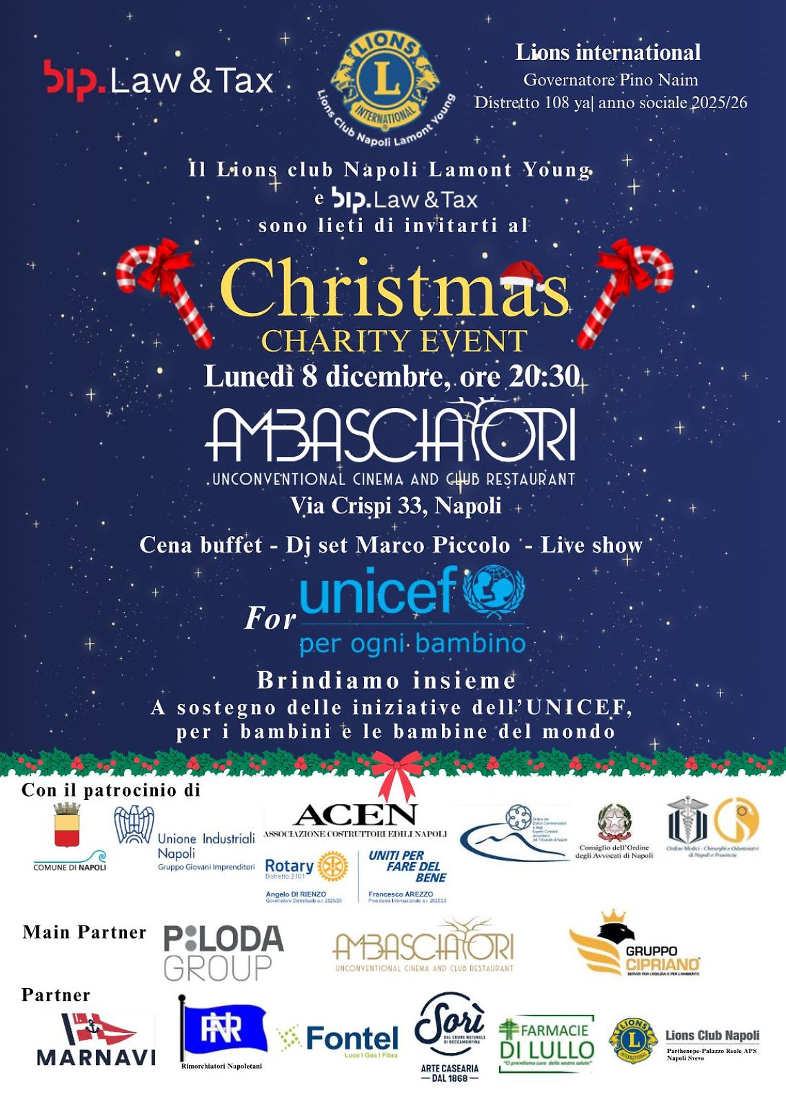 Christmas Charity event  a favore dell&rsquo; Unicef 