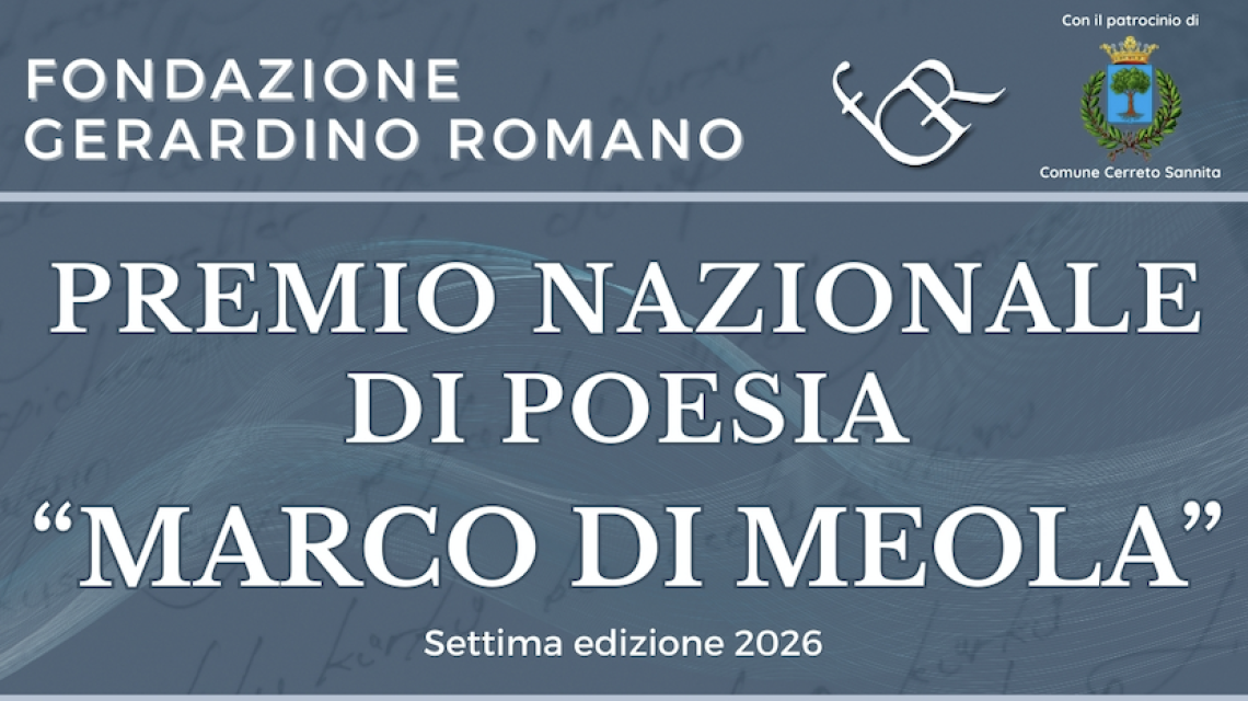 Premio nazionale di poesia &ldquo;Marco Di Meola", al via la settima edizione 2026