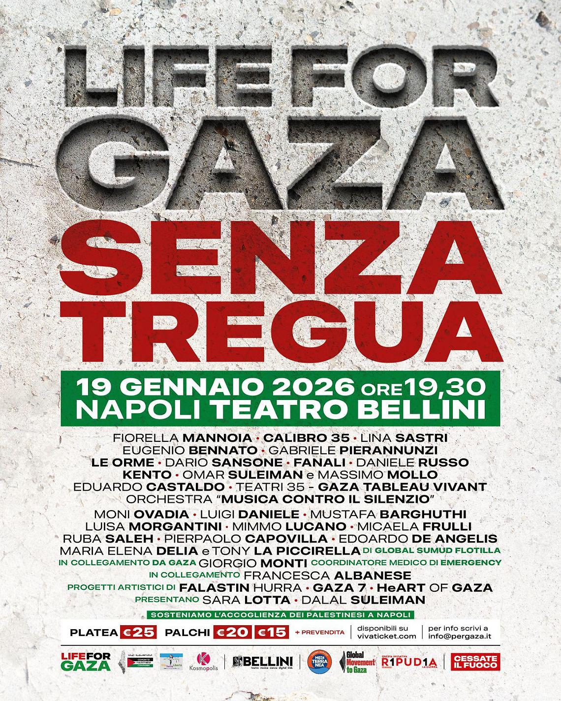 Senza Tregua, mobilitazione per Gaza