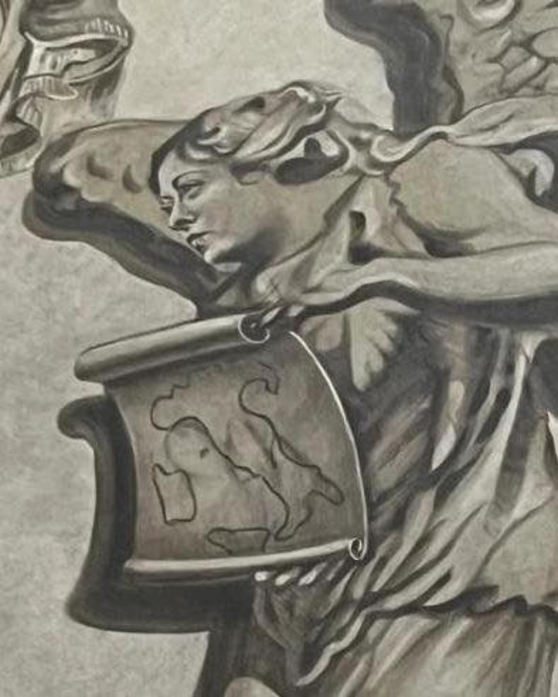 Meloni scherza su affresco con il suo volto: &laquo;No, decisamente non sembro un angelo&raquo;