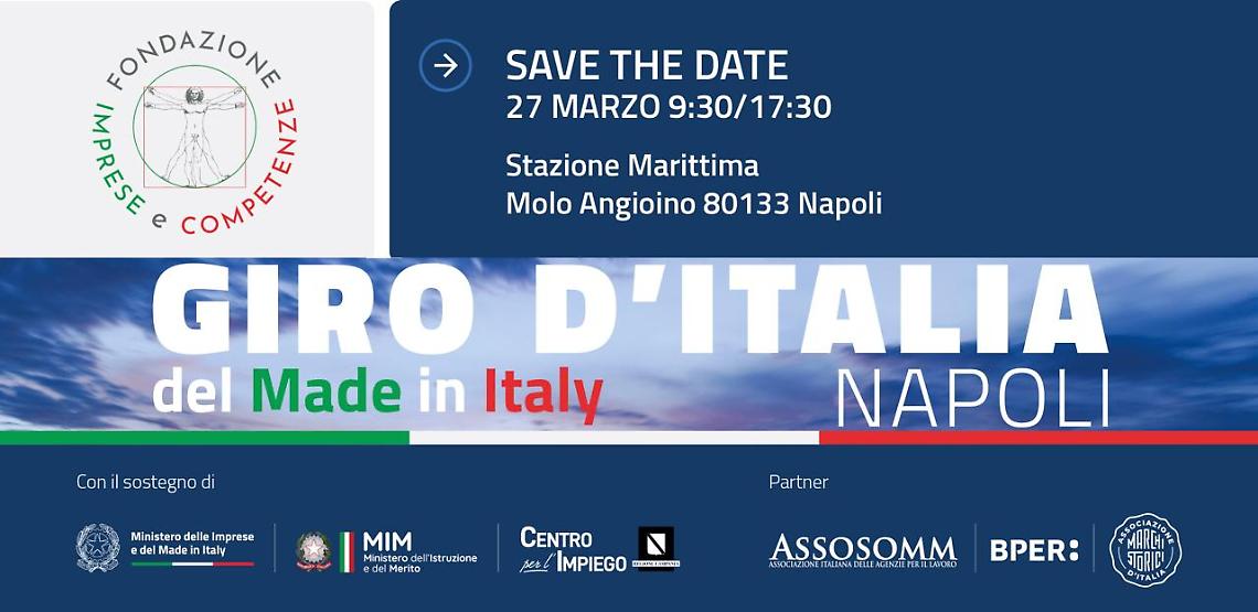 "Giro d&rsquo;Italia del Made in Italy&rdquo;, prima tappa a Napoli