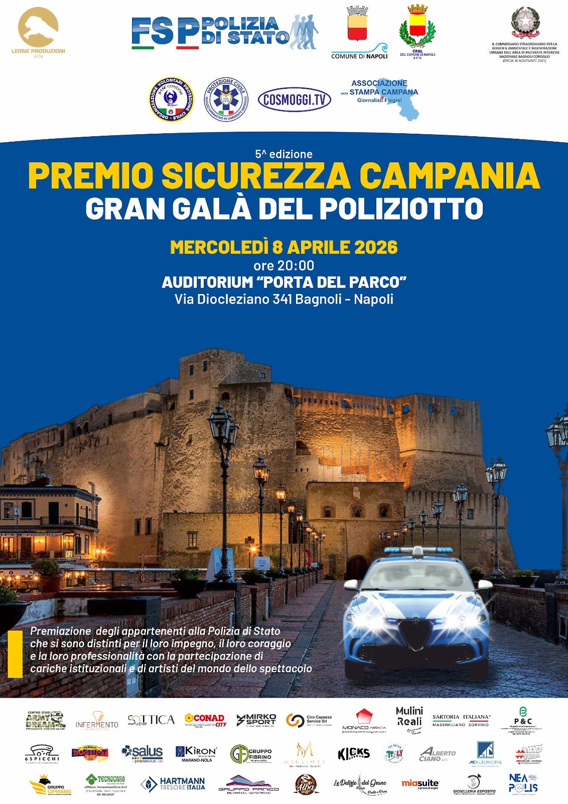 Gran Gal&agrave; del Poliziotto, a Bagnoli la celebrazione del Coraggio e della Legalit&agrave;