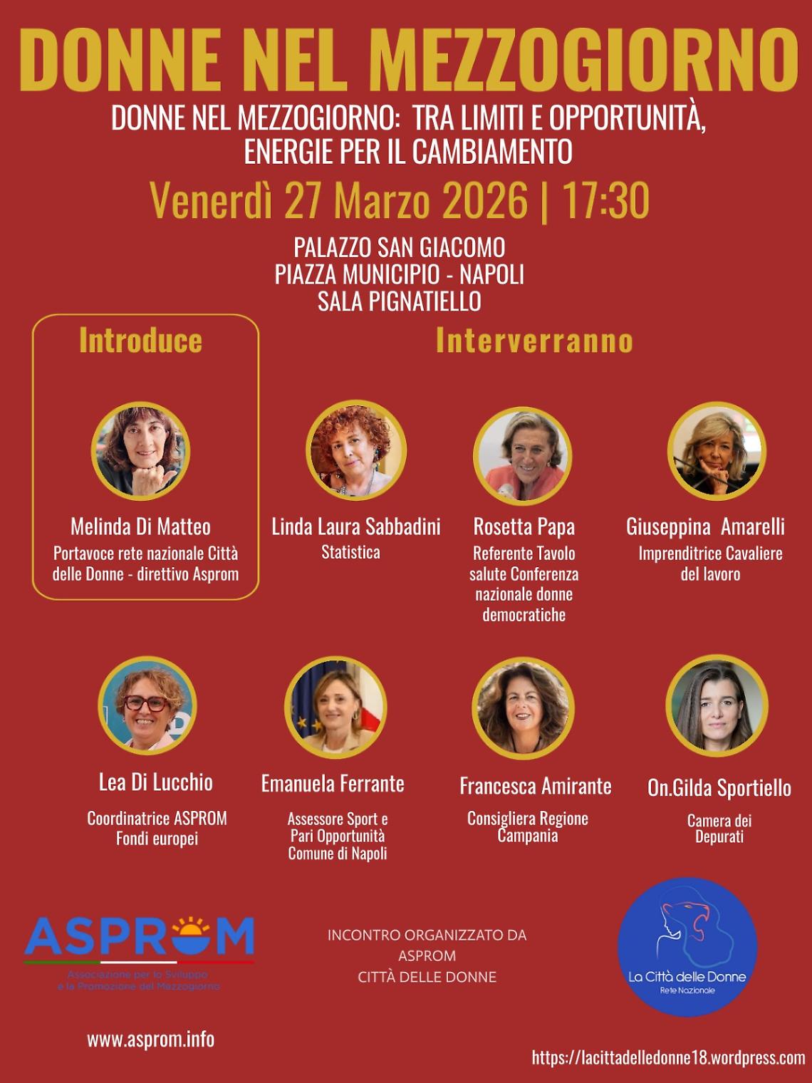 &ldquo;Donne nel Mezzogiorno&rdquo;, dibattito a Palazzo San Giacomo 