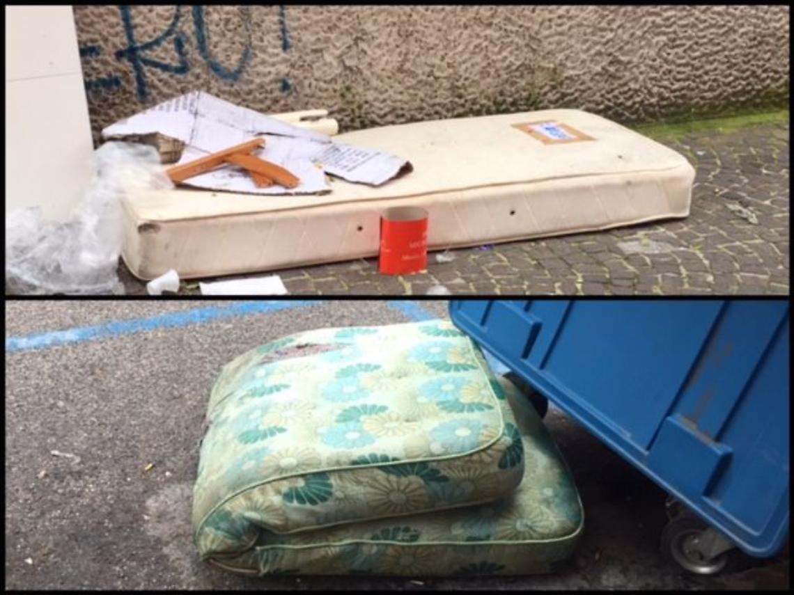Materassi abbandonati per strada al Vomero, l'appello di Capodanno