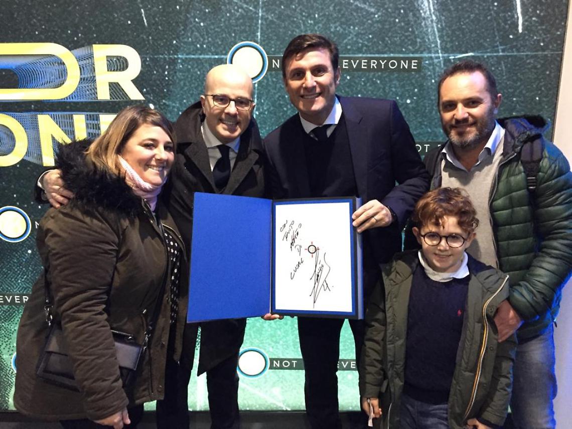 L'Inter ricorda Carmine Spadafora: i nipoti a San Siro con Javier Zanetti