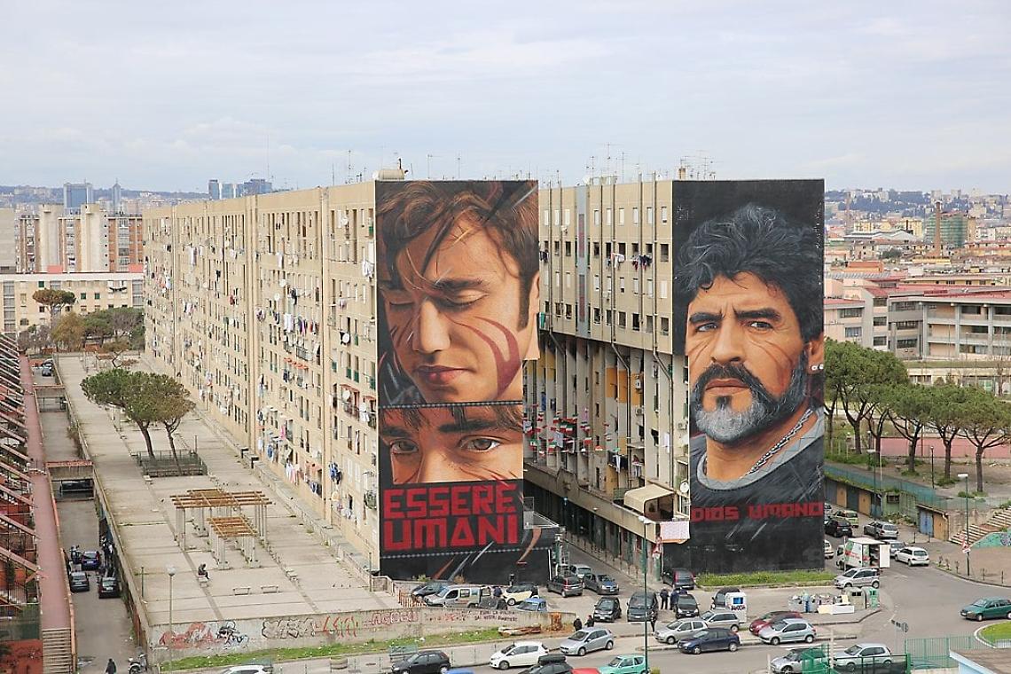 Manfredi incontra Jorit per il murale di Maradona