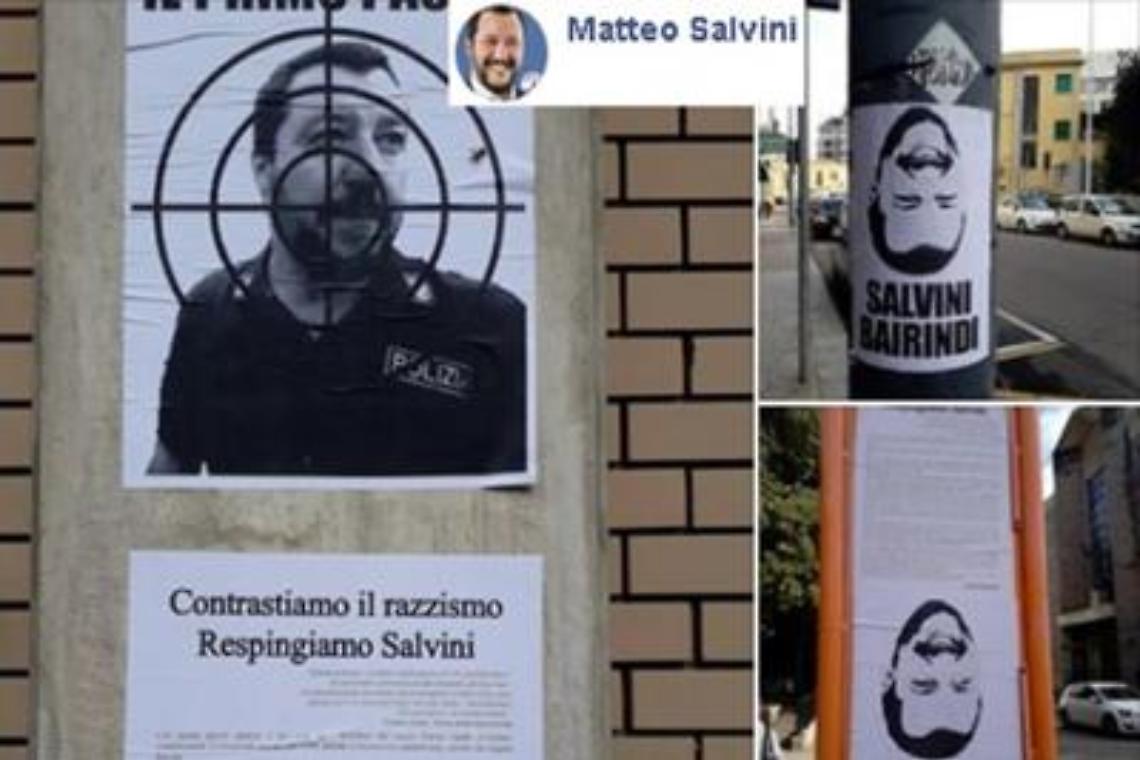 Salvini nel mirino, spuntano manifesti choc