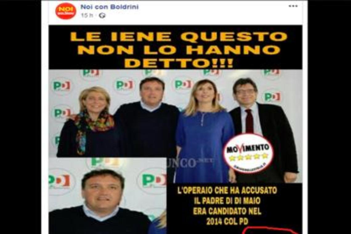 "Operaio è del Pd", spunta bufala su caso Di Maio