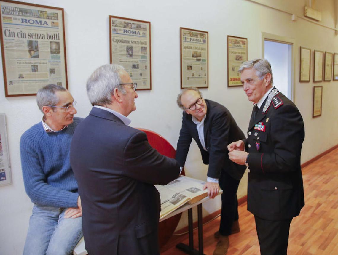 Il comandante interregionale dei Carabinieri Tomasone in visita al "Roma"