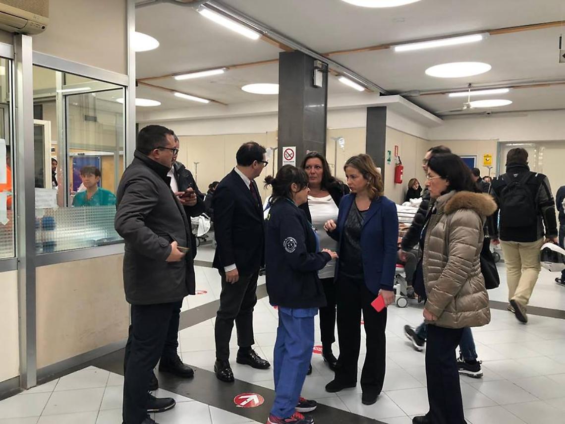 Blitz a sorpresa del ministro Grillo al Pronto soccorso del Cardarelli