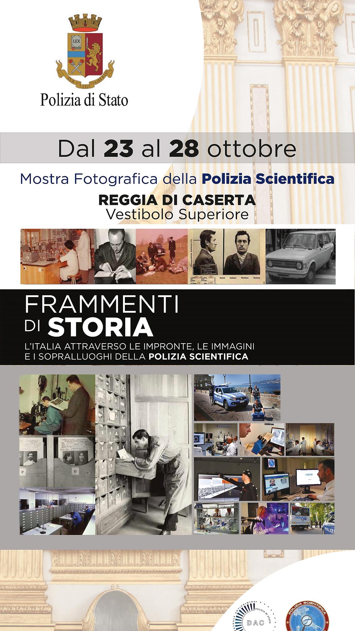 Frammenti di storia, la Scientifica in mostra alla Reggia di Caserta