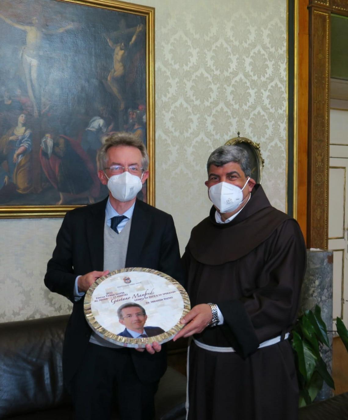Manfredi incontra il Custode della Terra Santa padre Ibrahim Faltas