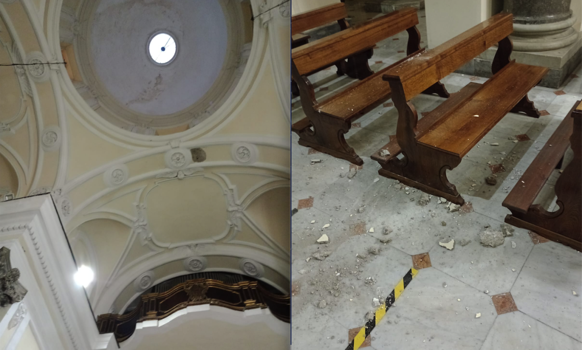 Cadono intonaci. Chiusa la storica chiesa di Santa Maria della Vittoria