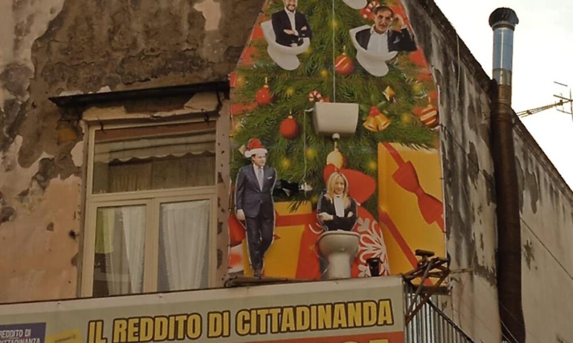 Installazione offensiva contro Mattarella e Meloni per il Rdc: denunciato un uomo