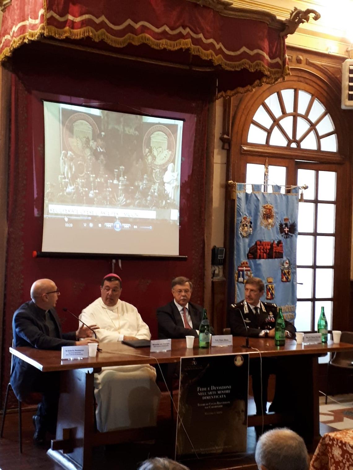 Tesori di culto recuperati dai carabinieri, mostra all'Abbazia di Montevergine