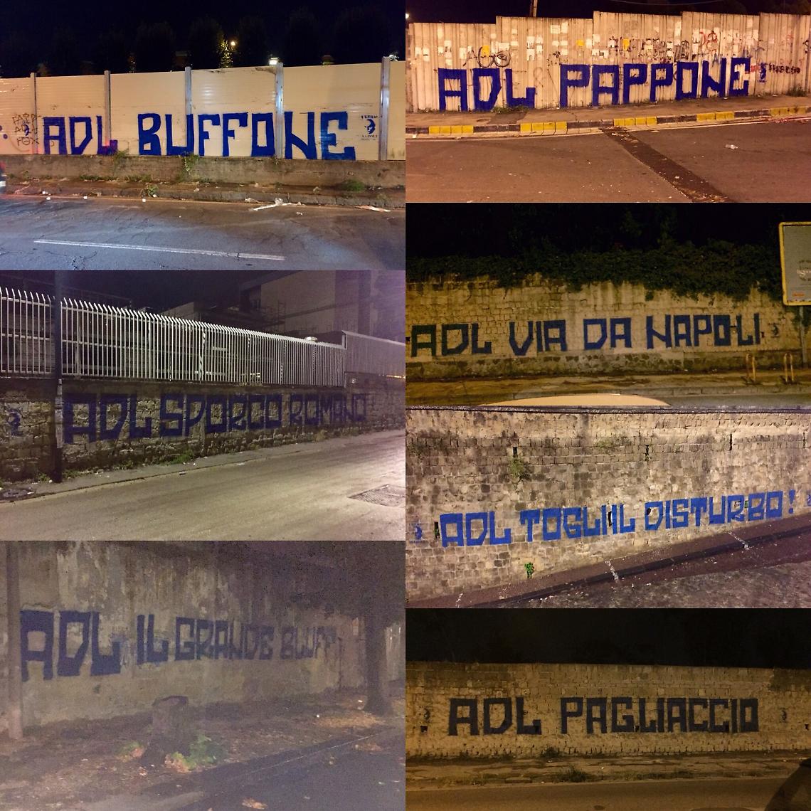 Ultras Napoli, monta la protesta: decine di murales contro De Laurentiis