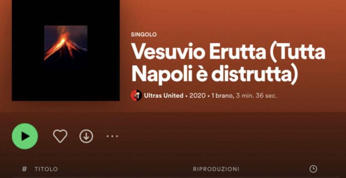 «Vesuvio erutta», coro-vergogna degli ultrà su Spotify