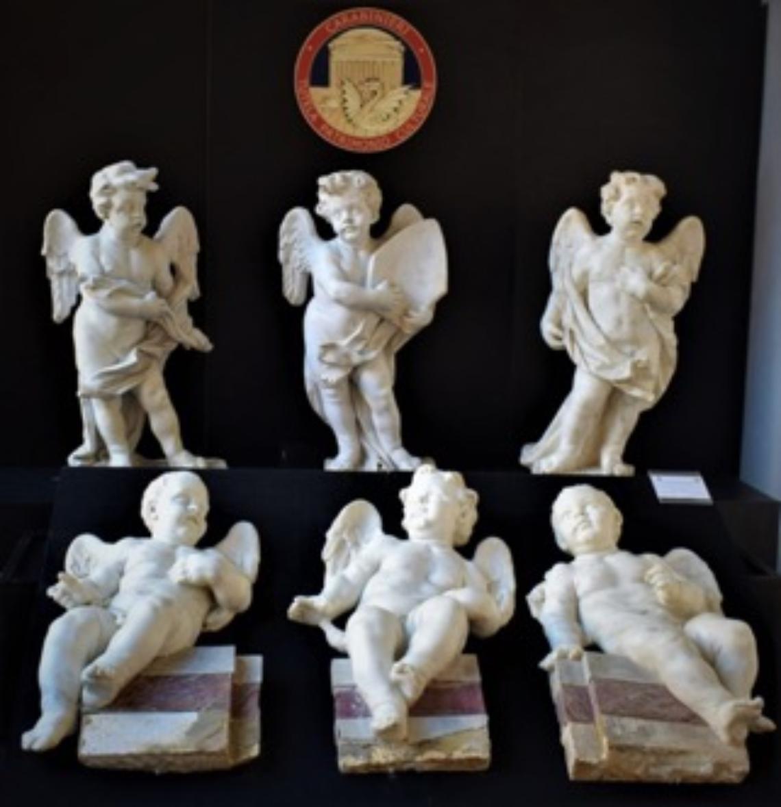 Nola, i carabinieri restituiscono alla Diocesi 6 sculture in marmo rubate