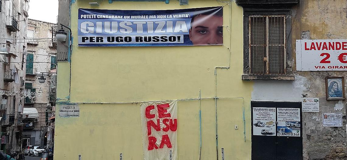 Napoli, rimosso il murale di Ugo Russo ai Quartieri