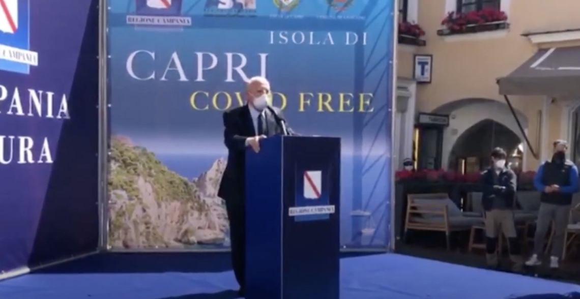 De Luca: Capri Covid free, ora tocca a Sorrento e Amalfi