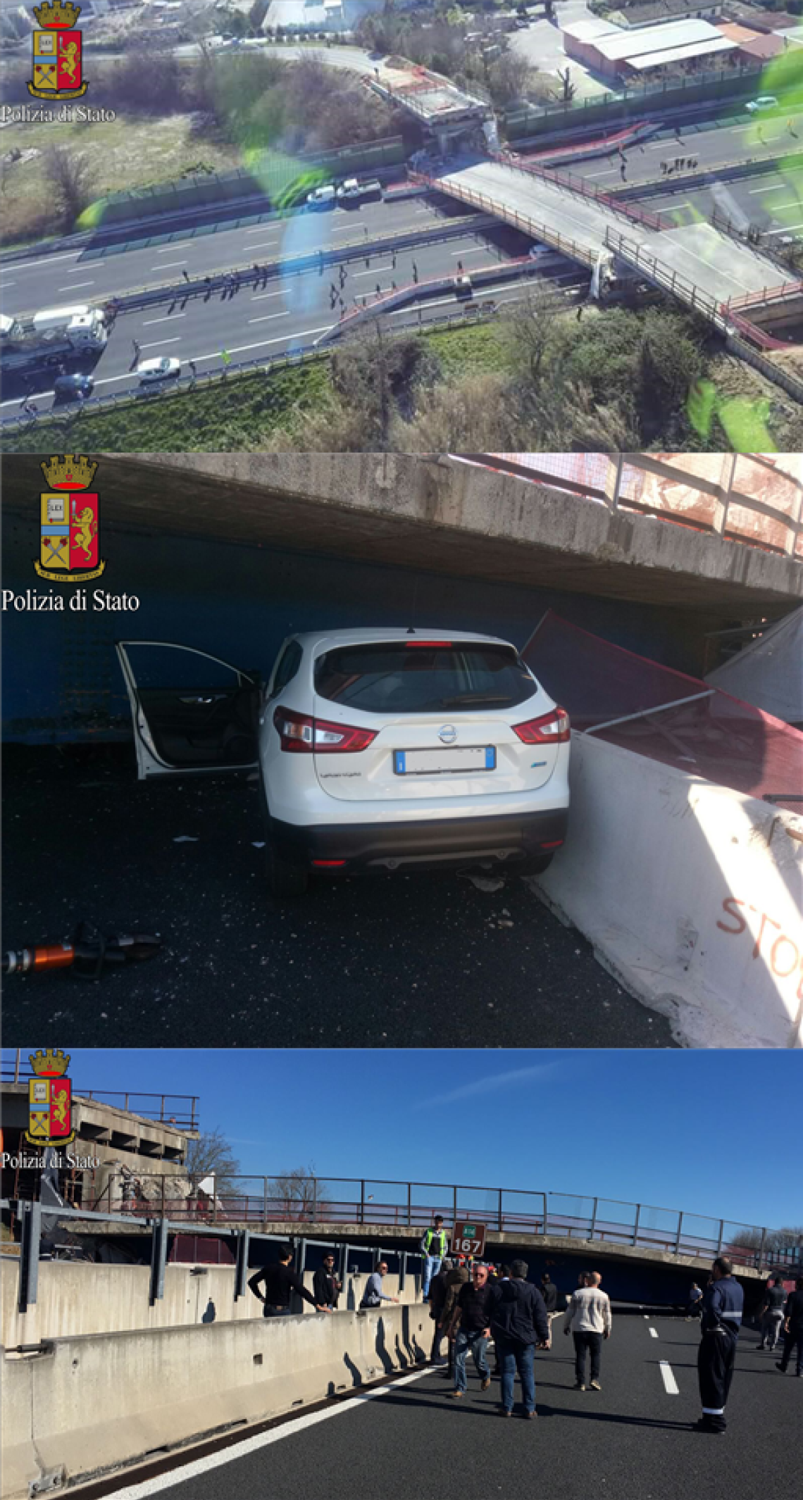 Crolla ponte sull'A14: due morti e due feriti