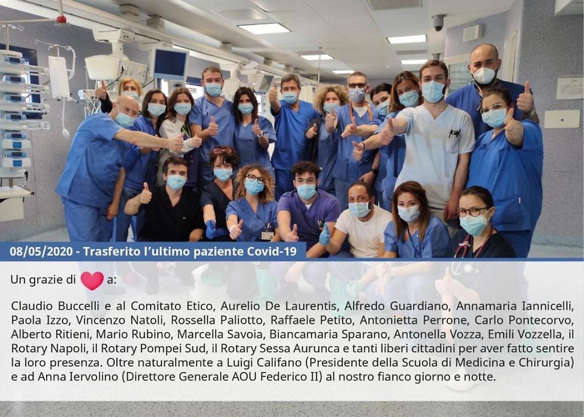 Policlinico Federico II, si svuota la Terapia intensiva: trasferito l'ultimo paziente Covid