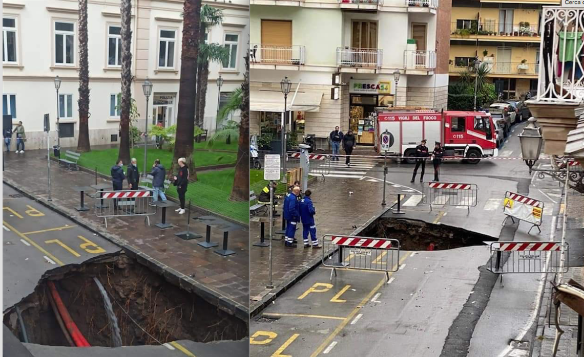 Maltempo: voragine a Sant'Agnello, crolla edificio disabitato a Casola