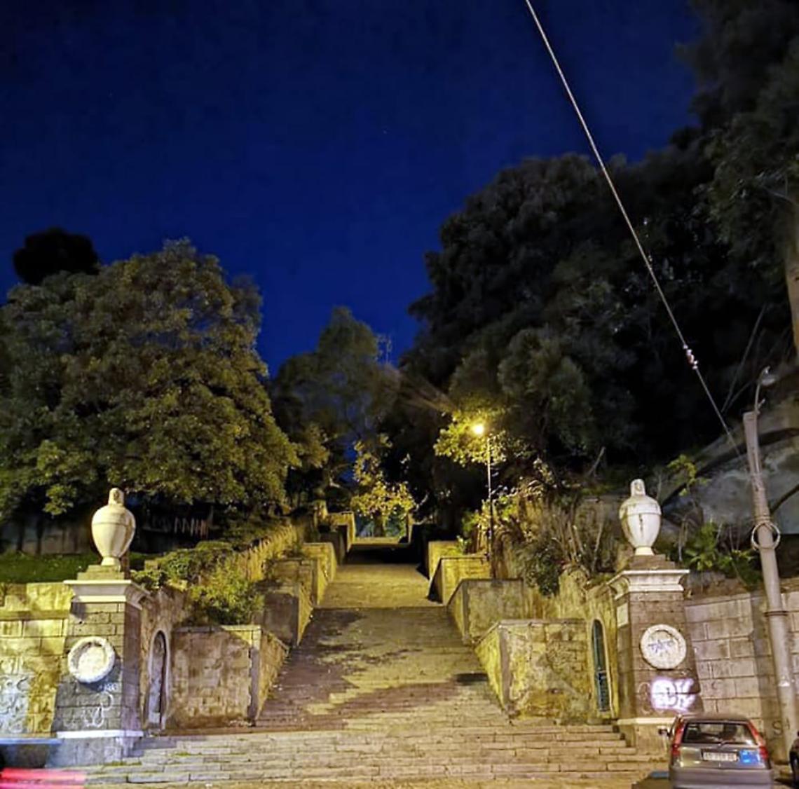 Napoli, nuova illuminazione per i giardini della Principessa Jolanda