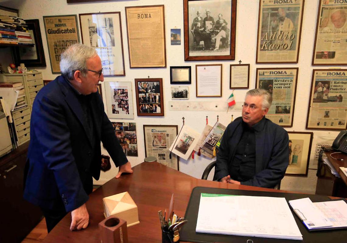 Ancelotti in visita al Roma: «L'importante è che Noemi stia bene»