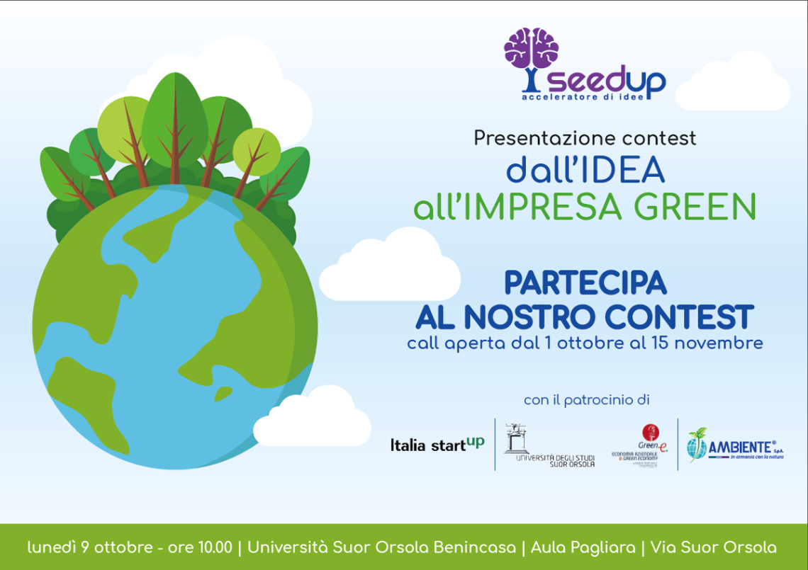 "Dall'Idea all'Impresa Green", al Suor Orsola Benincasa parte il contest di Seedup
