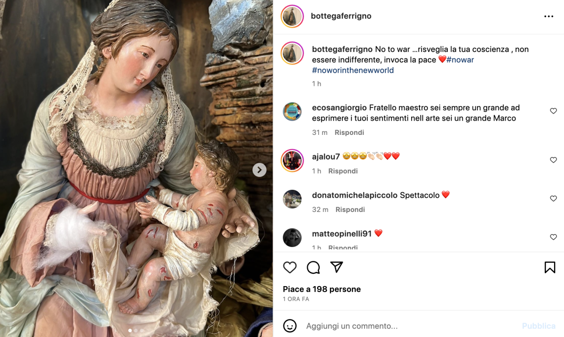 Madonna con Bambino ferito sul presepe napoletano
