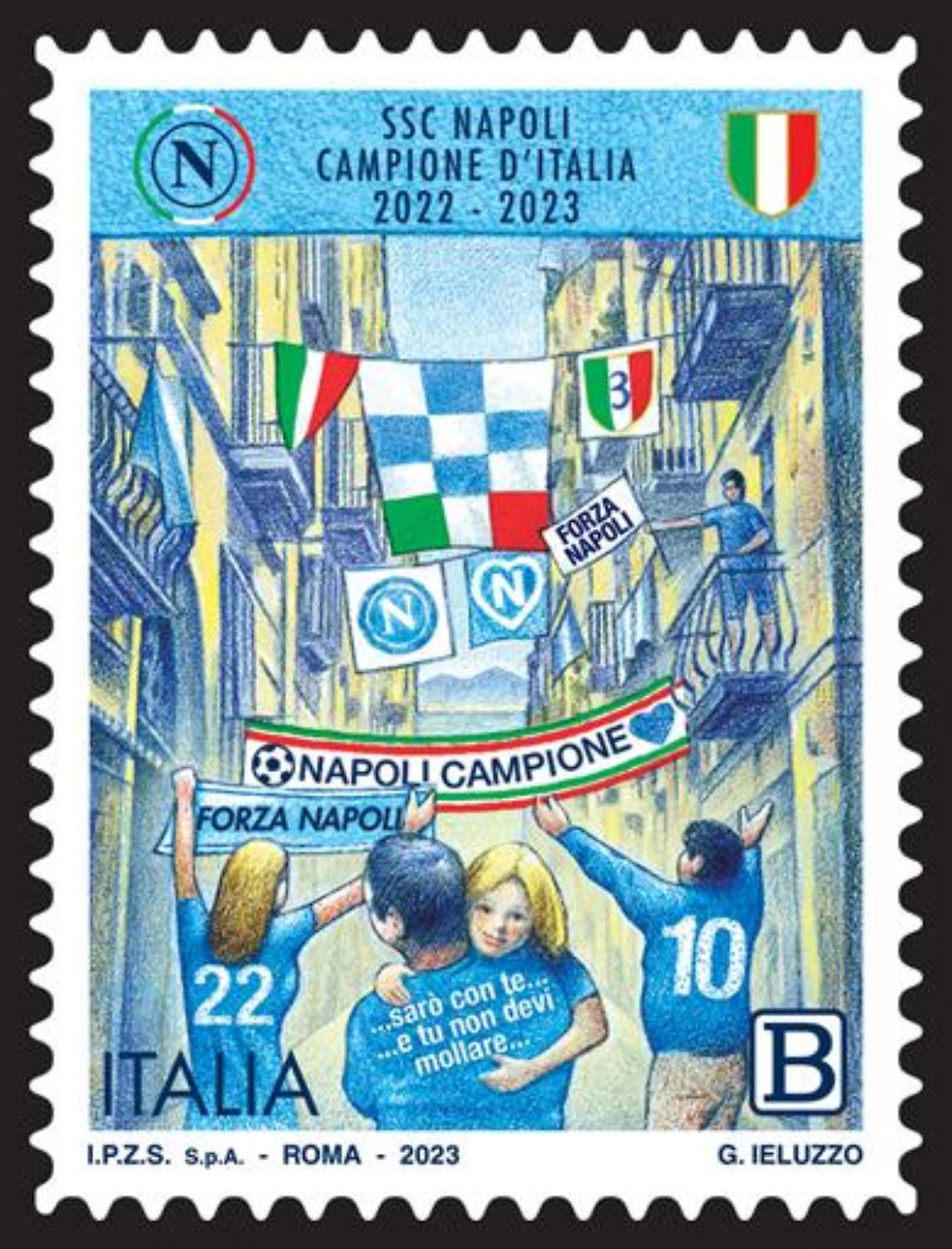 Un francobollo celebrativo per lo scudetto del Napoli