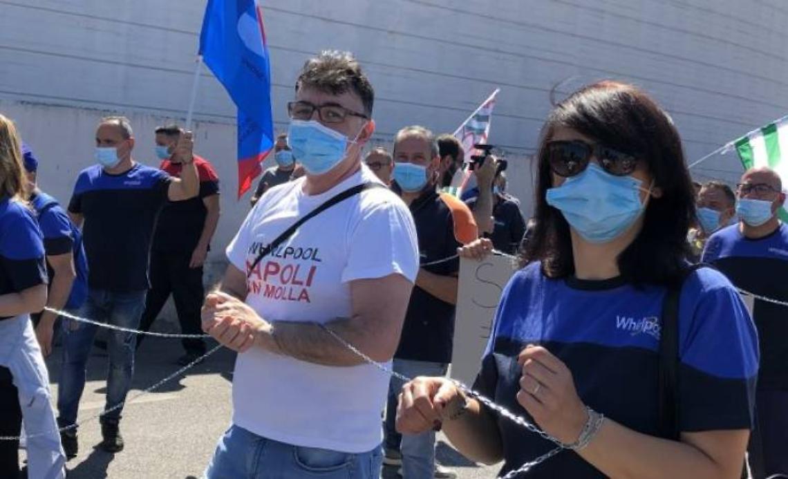 Draghi a Santa Maria Capua Vetere, incontro con operai Whirlpool